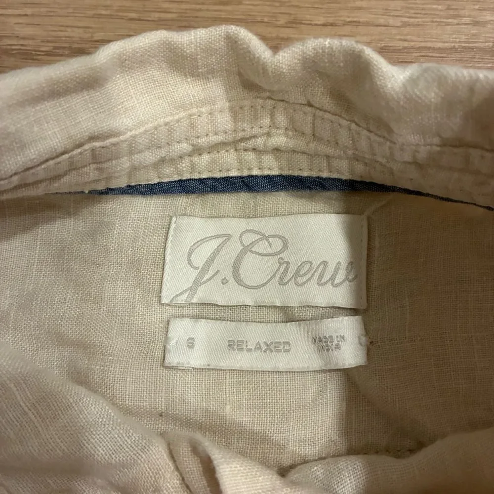 J. Crew Women’s Relaxed Fit Dip Dyed Baird McNutt Irish Linen Shirt Size S